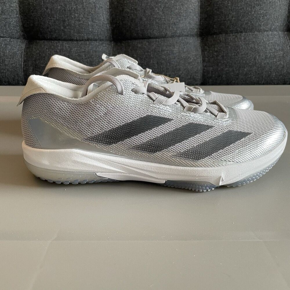 Size 8.5 - adidas Adizero Impact Turf Silver Speed Pack Men Baseball Shoes